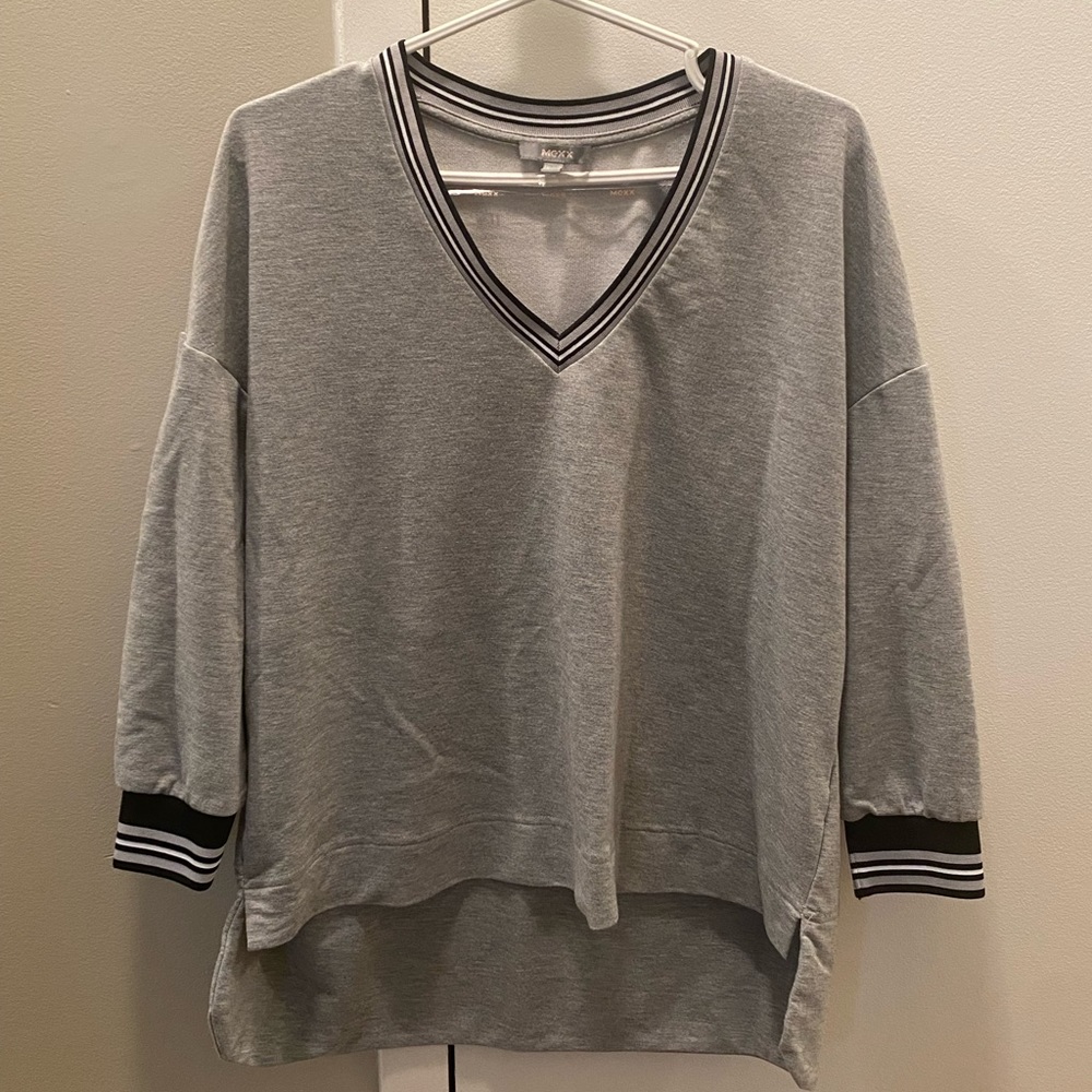 Mexx Grey Varsity High-Low Sweater